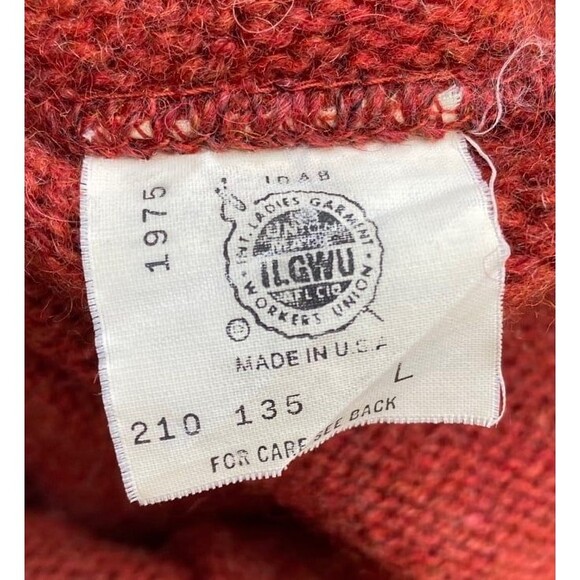 Vintage Robert Bruce unisex size L rust orange wool pullover sweater - Picture 6 of 7